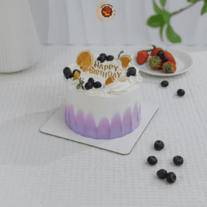 Bánh sinh nhật đơn giản tone tím pastel